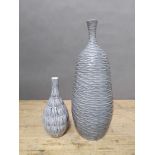 A pair of modern vases by Kelly Koppen, height 30cm & 54cm.