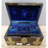 A 19th century coromandel and brass bound jewellery box.
