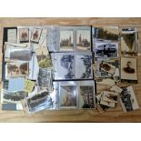 A box of postcards and photographs relating to Preston and the surrounding areas, comprising two