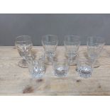 A group of seven assorted Victorian glasses.