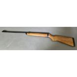 A B.S.A. .22 calibre meteor air rifle, 107cm long, as found, no trigger. (BUYER MUST BE 18 YEARS
