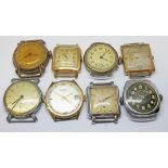 A group of eight assorted vintage mechanical watches including Ingersoll Victory, Tymo, Suter,