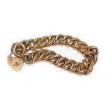 An antique link bracelet, marked '9c', wt. 27.7g.