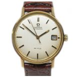 An Omega De Ville 9ct gold automatic wristwatch, case diam. 34mm, signed silvered dial, gold tone