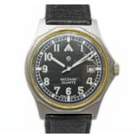 A Military Quartz stainless steel wristwatch, circa 1980s, diam. 6mm, numbered 2428-922 to case