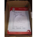 70 Liverpool FC home, Premier League & Cup team sheets.