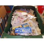 A box of trade cards, mainly Brooke Bond tea cards