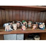 10 small character jugs by Royal Doulton including Wizard, Leprechaun etc.