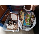 A mixed lot comprising dolls, toys, doll's chair, jigsaw puzzles, games etc.