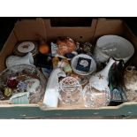 Assorted glass, ceramics etc. including Wedgwood, lead crystal, Royal Albert etc. (27 items)