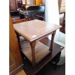 A reproduction oak occasional table.