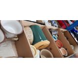 Four boxes of miscellaneous pottery, jugs, planters, bowls.
