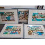 Judit Nador (Hungarian, 20th century), five signed limited edition colour prints, scenes of Puerto