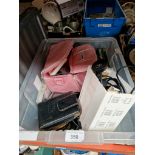 A box of mixed electricals including Nintendo DS & games.
