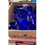 A box of blue glass.