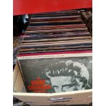 A box of LPs.