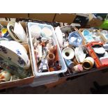 7 boxes of mixed items including glassware, ceramics, pottery, stoneware, ornaments, etc.