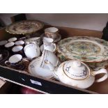 A box of assorted cabinet china, various manufacturers to include Royal Albert, Royal Worcester,