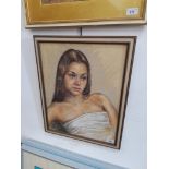 Allan Cownie (Welsh 1927-2015), 'Julia', pastel portrait of a young woman (37cm x 47cm), signed 'ALN
