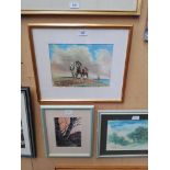 Robert Lee, British 20th - 21st century, a pastel and two watercolours, each framed and glazed.