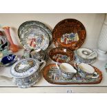 Royal Doulton series ware ‘Old Moreton Hall’ including teapot, milk jug, sugar basin and 2 cups