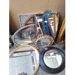 A bundle of 6 vintage mirrors.