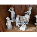 5 Nao figurines including ‘Girl with broken jar’ (1992), 29cm high