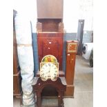 A Georgian mahogany longcase clock with enamelled dial (as found), together with a 1930s walnut