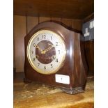 A 1950s vintage Smiths Enfield bakelite mantel clock.