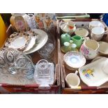2 boxes of assorted ceramics and glass to iclude Royal Ascot china, glass decanter & Sadler etc.