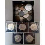 A small box of assorted GB coins to include some silver (3 shillings 1829,1836,1870. 2 x