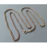 A 9ct gold rope twist chain, length 61.5cm, gross wt. 5.2g.