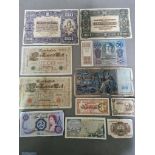 A large collection of assorted world banknotes