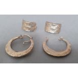 Two pairs of 9 carat gold earrings, gross wt. 2.3g.