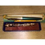 A vintage Waterman pen with 14ct gold nib together with a vintage Scroll fountain pen.
