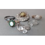 A mixed lot of jewellery including a hallmarked 9ct gold diamond ring wt. 2.7g size S, various