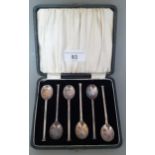 A cased set of 6 silver teaspoons, Sheffield, C W Fletcher & Son Ltd (Charles William Fletcher),