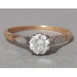 A diamond solitaire ring, the diamond 0.5ct, size N, gross wt. 1.9g.