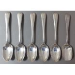 A set of 5 silver spoons, Sheffield, Joseph Rodgers & Sons, 1903 together with 1 silver spice spoon,