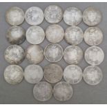 Victoria (1837-1901), twenty two half crowns, various dates.