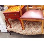 A mahogany chess table with Napoleonic style cast metal pieces together with a 1930s chair.