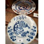 Two 18th century Dutch delft plates.