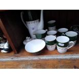 Spode ‘Green Velvet’ coffee set - 15 pieces including coffee pot