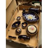10 blue Limoges porcelain items - largest dish approx 28cm x 20cm