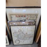 A collection of 3 antique maps, Isle of Wight, Cumberland and Devonia, all framed and glazed.