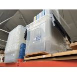 A large quantity of plastic storage boxes, etc.