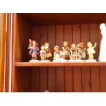 8 Hummel figures including ‘Chick Girl’ (1950-55), ‘Sign of Spring’ (1960-63) & Hear ye, hear ye (