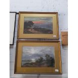 Monogrammed JB, a pair of late 19th century landscapes, oil on canvas, 42cm x 26cm, glazed and