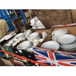 Four boxes of German porcelain dinner ware.