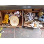 Two boxes of various ceramics